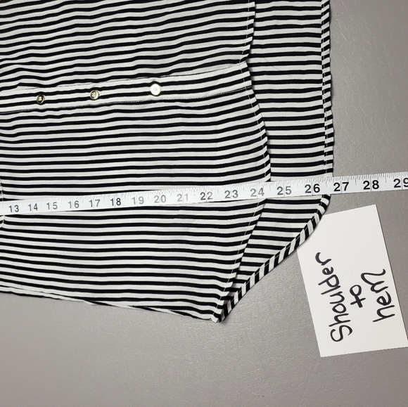 H&M sheer black and white striped top women's size 6 - Picture 8 of 9